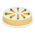 carrot cake, cake isolated on white background. Vector illustration of homemade dessert Royalty Free Stock Photo