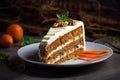 Carrot Cake food photography - made with Generative AI tools Royalty Free Stock Photo