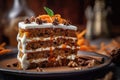 Carrot Cake food photography - made with Generative AI tools Royalty Free Stock Photo