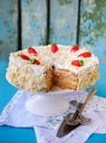 Carrot cake with icing and little carrots