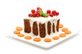 Carrot cake isolated on white Royalty Free Stock Photo