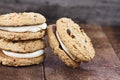 Three Carrot Cake Cookies Sandwiches Royalty Free Stock Photo