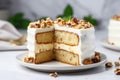 Carrot Cake Slice on Plate Royalty Free Stock Photo