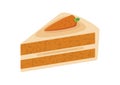 Delicious slice of carrot cake icon vector Royalty Free Stock Photo