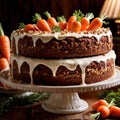 Carrot Cake , traditional popular sweet dessert cake