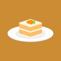 Carrot cake in white plate Royalty Free Stock Photo