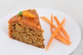 Carrot cake on white plate Royalty Free Stock Photo