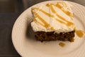 Carrot Cake on a White Plate Royalty Free Stock Photo