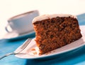 Carrot cake on white plate Royalty Free Stock Photo