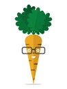 Carrot character with glasses