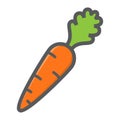 Carrot colorful line icon, vegetable and diet