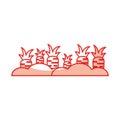 Carrot cultivation isolated icon Royalty Free Stock Photo