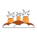 Carrot cultivation isolated icon Royalty Free Stock Photo