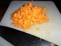 Carrot cut by a future chef