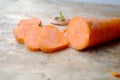 Carrot cut in heart-shaped