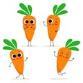 Carrot. Cute vegetable character set on white