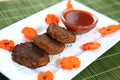 cutlets, patties, chops. vegetable cakesgajar ka aluchap. carrot cutlet. manjal mullangi cutlet Royalty Free Stock Photo