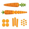 Carrot cuts illustration