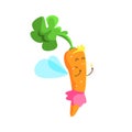 Carrot Dressed As Fairy Princess With Diadem And Skirt, Part Of Vegetables In Fantasy Disguises Series Of Cartoon Silly