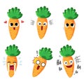 Character carrot emotion and actions