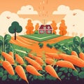 carrot farm scene illustration