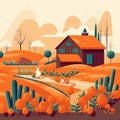 carrot farm scene illustration