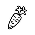 Carrot flat outlined icon. Vector vegetable logo isolated on white background. Vegan food symbol, media glyph for web