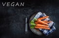 Carrot. Fresh Carrots bunch. Baby carrots. Raw fresh organic orange carrots. Healthy vegan vegetable food Royalty Free Stock Photo