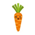 Carrot fresh vegetable kawaii character