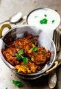 Carrot fritters with yogurt