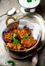 Carrot fritters with yogurt Royalty Free Stock Photo