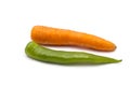 Carrot and green chilli Royalty Free Stock Photo