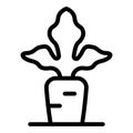 Carrot in ground icon, outline style