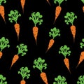 Carrot hand drawn vector seamless pattern