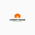 Carrot house logo design. For sellers, suppliers, farmers, market centers, vegetable farm design illustration