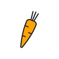 Carrot icon. Linear color icon, contour, shape, outline isolated on white. Thin line. Modern design. Vector Royalty Free Stock Photo