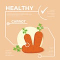 Carrot infographic vector Design, fresh vegetable