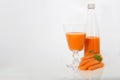 Carrot juice in glass Cup