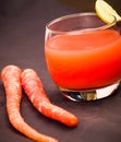 Carrot juice in a glass