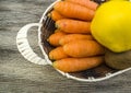 Carrot and kiwi pictures, carrot kiwi and quince pictures in a fruit basket, winter season fruits,