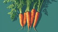 Carrot with leaves. illustration of a bunch of carrots. Generative AI Royalty Free Stock Photo