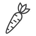 Carrot line icon, vegetable and food, diet sign