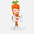 Carrot Logo mascot in love pose