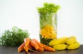 Carrot mango and banana smoothie ingredients