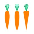 Carrot, minimalist icon on white background. vector Royalty Free Stock Photo