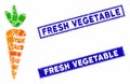 Carrot Mosaic and Grunge Rectangle Fresh Vegetable Stamps