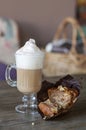 Carrot muffin with vanilla latte Royalty Free Stock Photo