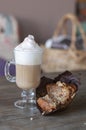 Carrot muffin with vanilla latte Royalty Free Stock Photo