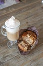 Carrot muffin with vanilla latte Royalty Free Stock Photo