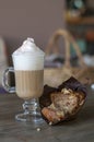 Carrot muffin with vanilla latte Royalty Free Stock Photo